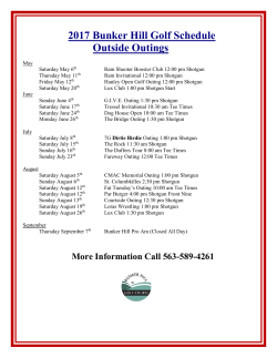 Bunker Hill Golf Outing Schedule