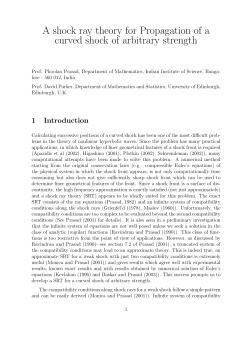 A shock ray theory for Propagation of a curved shock of arbitrary
