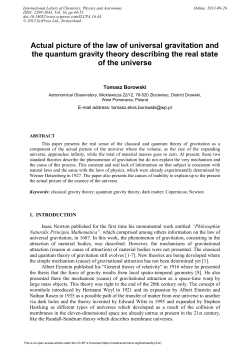 Actual picture of the law of universal gravitation and the quantum