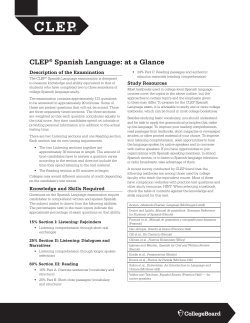 CLEP&reg; Spanish Language: at a Glance