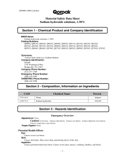 Material Safety Data Sheet Sodium hydroxide solutions, 1