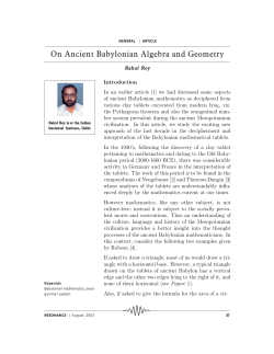 On Ancient Babylonian Algebra and Geometry