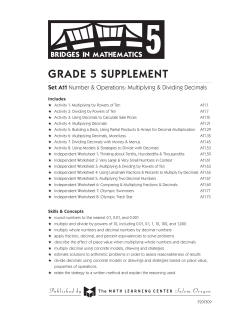 grade 5 supplement - The Math Learning Center Catalog