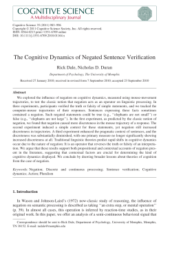 The Cognitive Dynamics of Negated Sentence Verification