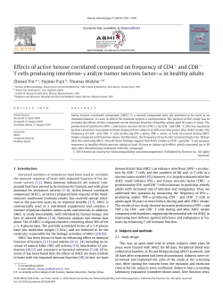 Effects of active hexose correlated compound on frequency of CD4