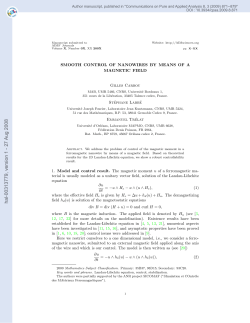 SMOOTH CONTROL OF NANOWIRES BY MEANS OF A MAGNETIC