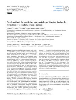 Novel methods for predicting gas&ndash;particle partitioning during the
