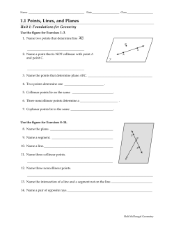 1.1 Points, Lines, and Planes - Garnet Valley School District