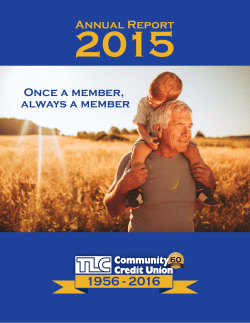 2015 Annual Report.indd - TLC Community Credit Union