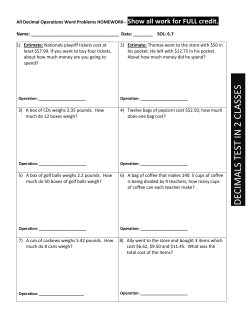 DECIMALS TEST IN 2 CLA SSES