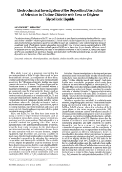 Electrochemical Investigation of the Deposition/Dissolution of