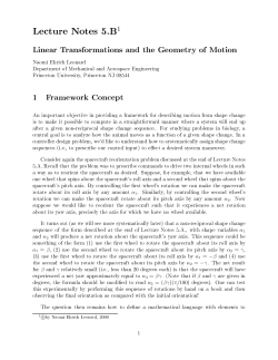 Lecture Notes 5.B1 Linear Transformations and the Geometry of