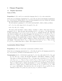 1 Closure Properties
