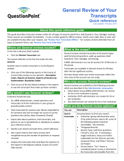 Review Your Transcripts Online: Quick reference