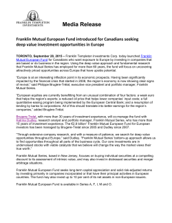 Media Release - Franklin Templeton Investments