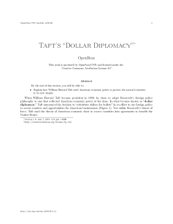 Taft`s Dollar Diplomacy