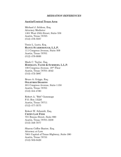MEDIATION REFERENCES Austin/Central Texas Area Michael J