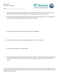 Math Trades 1 Activity #4 - Measurement Name 1. Convert all