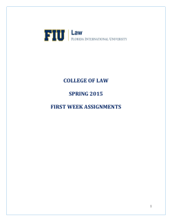 college of law spring 2015 first week assignments