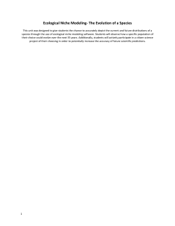 Ecological Niche Modeling- The Evolution of a Species