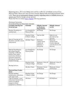 Beginning July 1, 2013 new billing rates will be in effect for all