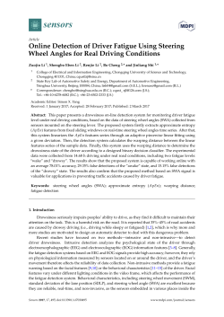 Online Detection of Driver Fatigue Using Steering Wheel Angles for