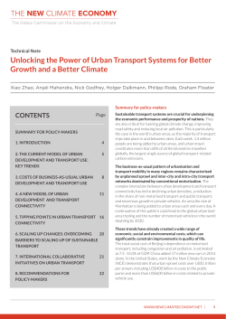 Unlocking the power of urban tranport systems for better growth and