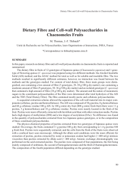 Dietary Fibre and Cell-wall Polysaccharides in Chaenomeles Fruits