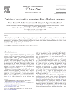 Prediction of glass transition temperatures: Binary - Lapom