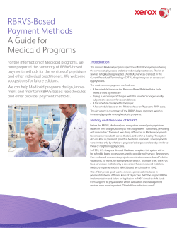 RBRVS-Based Payment Methods A Guide for Medicaid