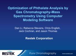 Optimization of Phthalate Analysis by Gas Chromatography
