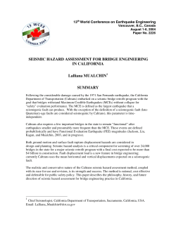 Seismic Hazard Assessment for Bridge Engineering in California