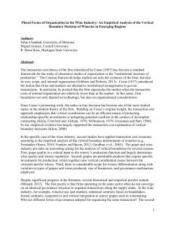 Plural Forms of Organization in the Wine Industry: An Empirical