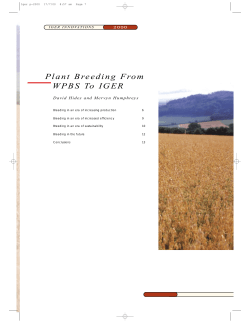 Plant Breeding From WPBS To IGER