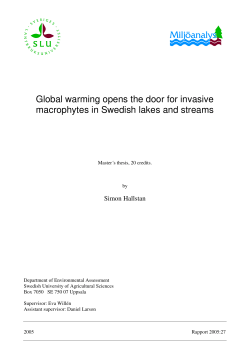 Global warming opens the door for invasive macrophytes in