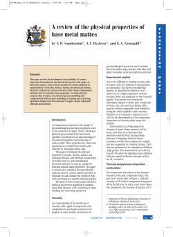 A review of the physical properties of base metal mattes