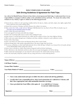 Chaperone/Driver Safe Driving Form