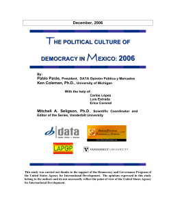 Political Culture of Democracy in Mexico