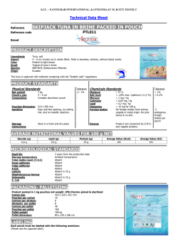 skipjack tuna in brine packed in pouch