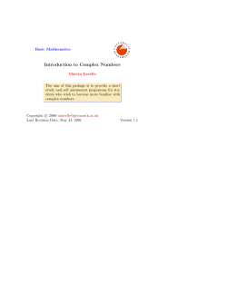 Introduction to Complex Numbers