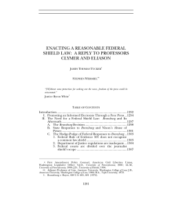 Enacting a Reasonable Federal Shield Law