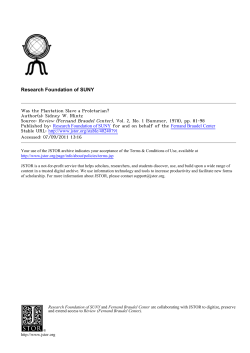 Was the Plantation Slave a Proletarian?