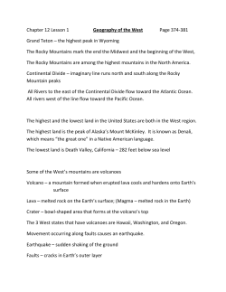 Chapter 12 Lesson 1 Geography of the West Page 374