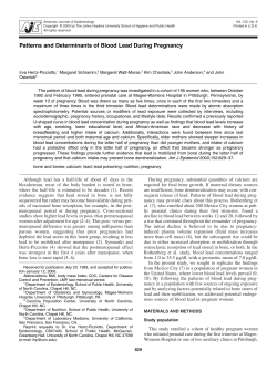 Patterns and Determinants of Blood Lead During