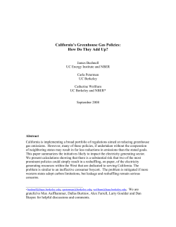 California`s Greenhouse Gas Policies: How Do They Add Up?