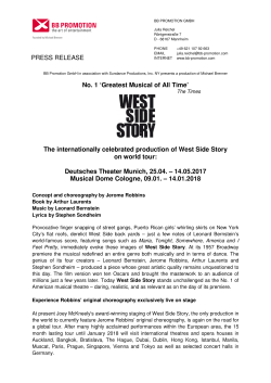 PRESS RELEASE No. 1 `Greatest Musical of All Time` The