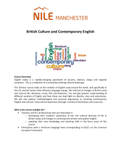 British Culture and Contemporary English