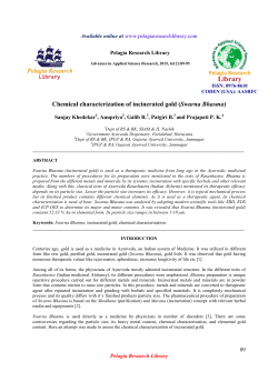 Chemical characterization of incinerated gold (Swarna
