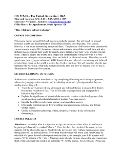 HIS 212-03 &ndash; The United States Since 1865