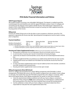 IFSA-Butler Financial Information and Policies